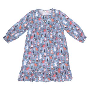 twilight woodland animal girls cotton nightie made in the UK